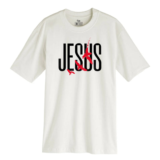 Camsieta Streetwear Unisex Gospel - Jesus Passaros - Branco