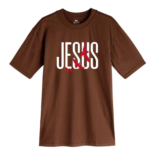 Camsieta Streetwear Unisex Gospel - Jesus Passaros - Marrom